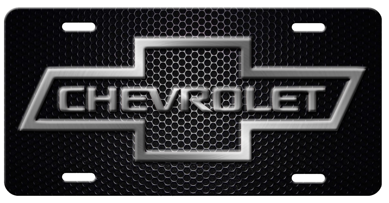 CHEVY Inspired Abstract Art on Black Glossy Vanity Aluminum License Plate Tag B