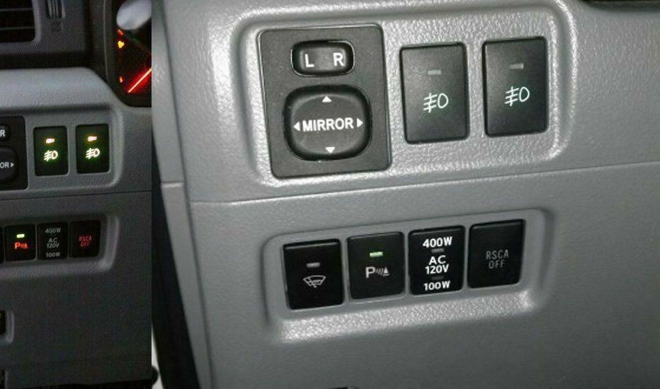 Fog Push Button Switch w/ Amber LED Background Indicator Lights OEM For Toyota