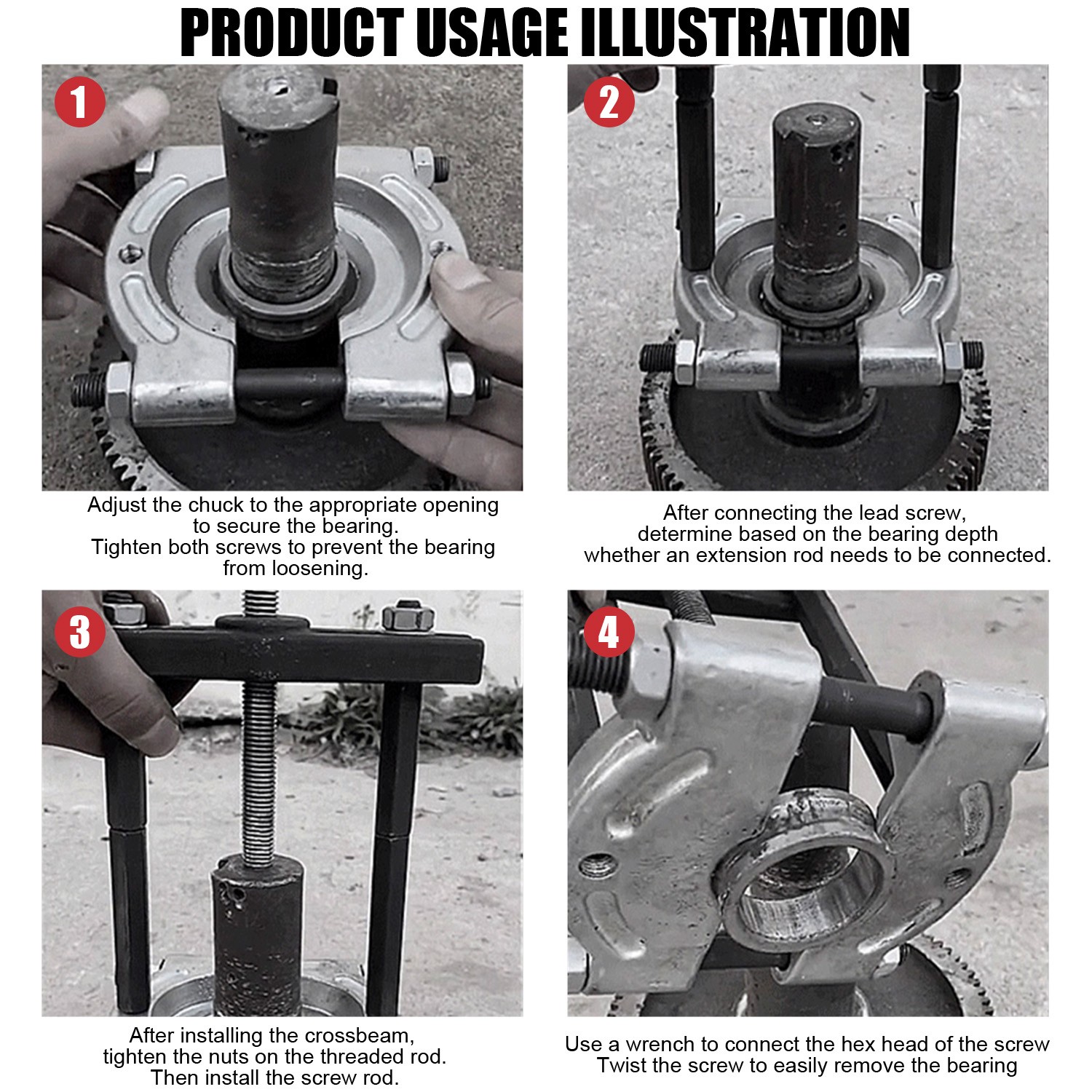 9pcs Bearing Puller Separator Set 15-58mm Pull Out Jaw Gear Pulley Removal USA