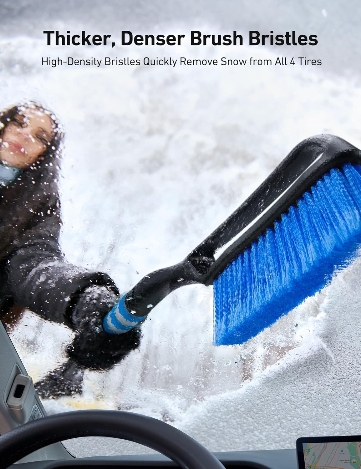 Durable 2-Pack Snow Brush and Ice Scrapers – Light on Paint, Heavy in Snow