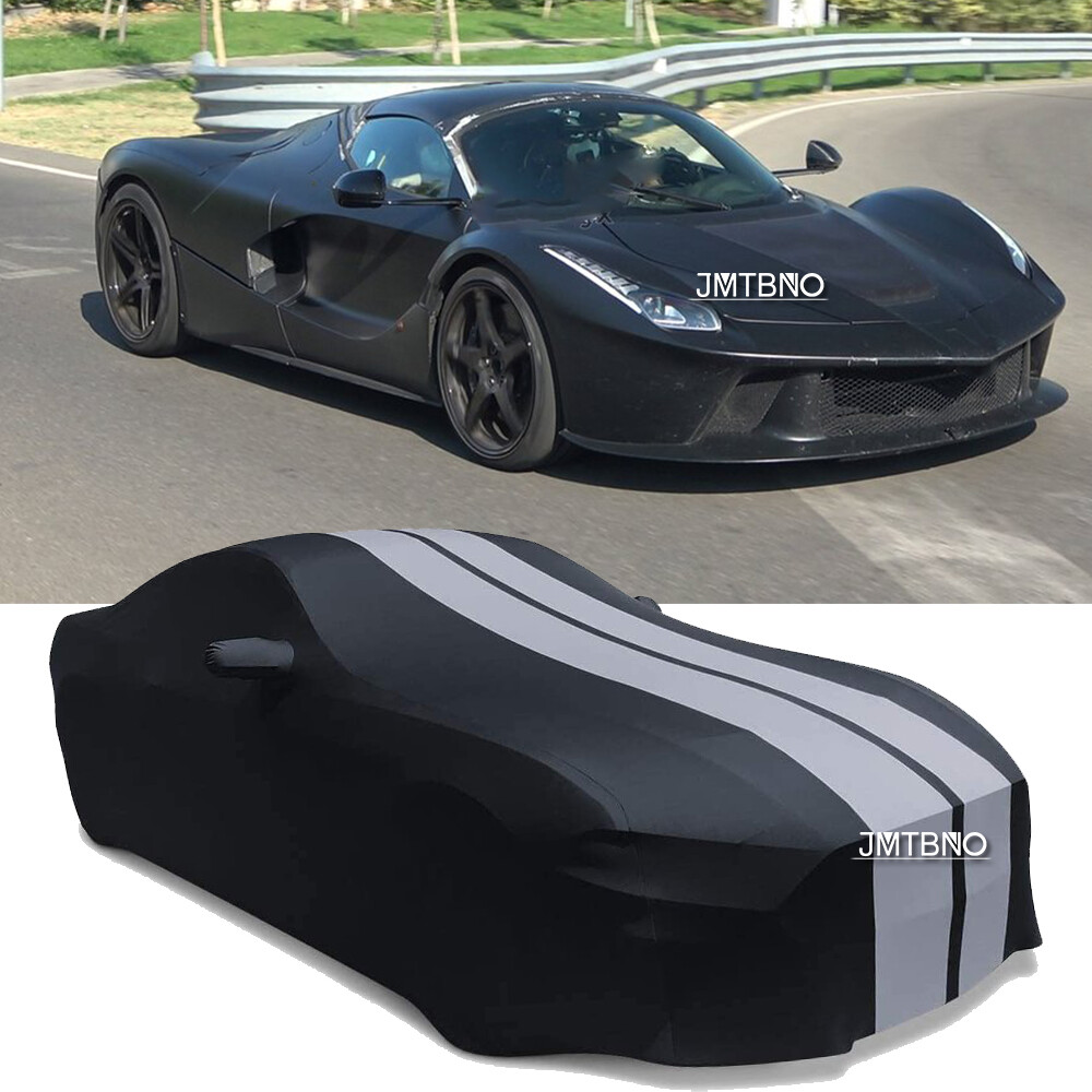 For Ferrari LaFerrari Grey Line Indoor Stain Stretch Full Car Cover UV Proof US