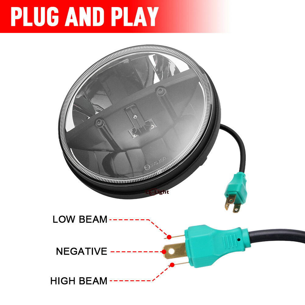 DOT Approved 7″ inch Round Led Headlight High-Low Beam for Chevy II/Nova 1969-79