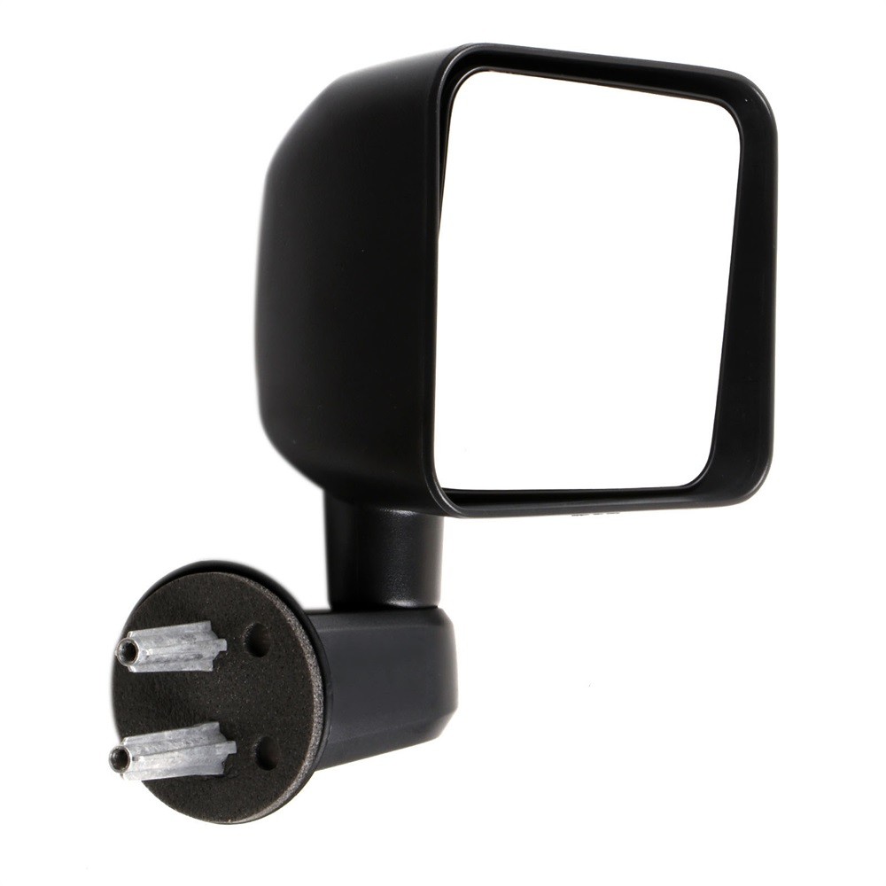 Passenger Side Mirror Black Smooth For 2007-2017 Jeep Wrangler Manual Fold