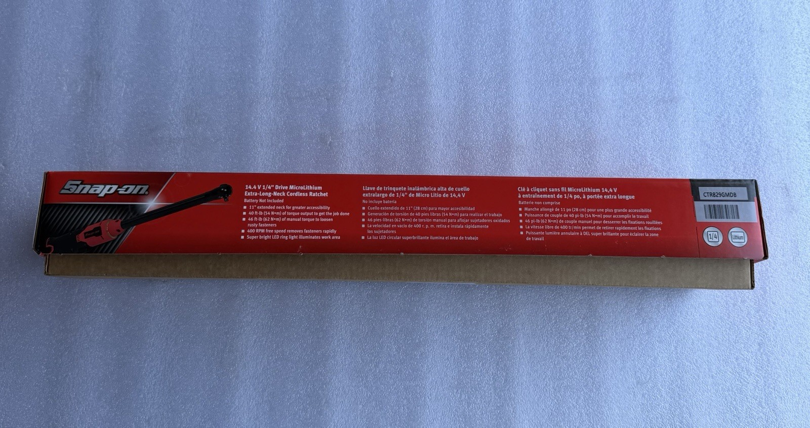 NEW Snap On CTR829GMDB 14.4V 1/4″ Extra Long Neck Cordless Ratchet (Tool Only)