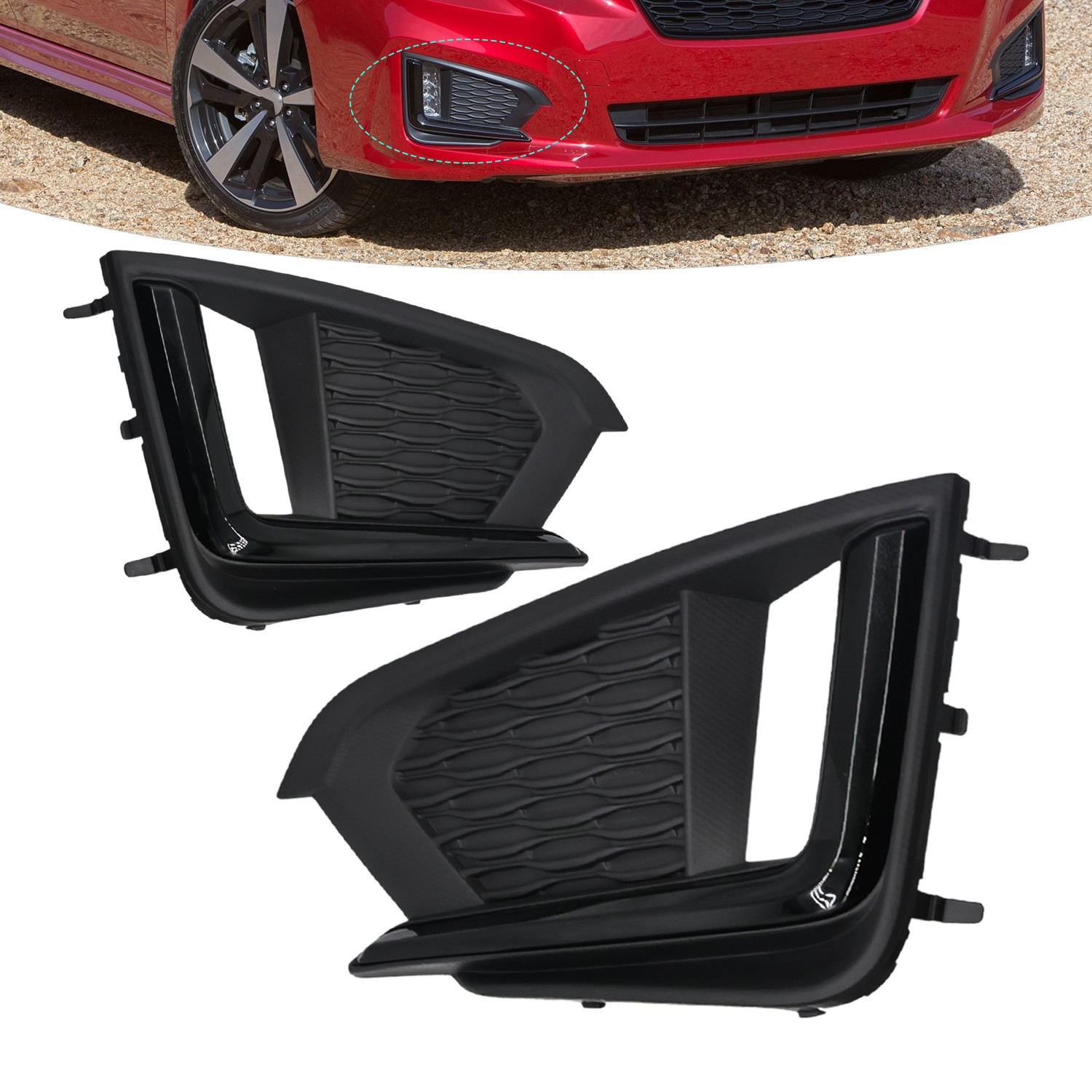 Left Right Front Bumper Fog Light Cover Bezel For Subaru Impreza 2017-2019