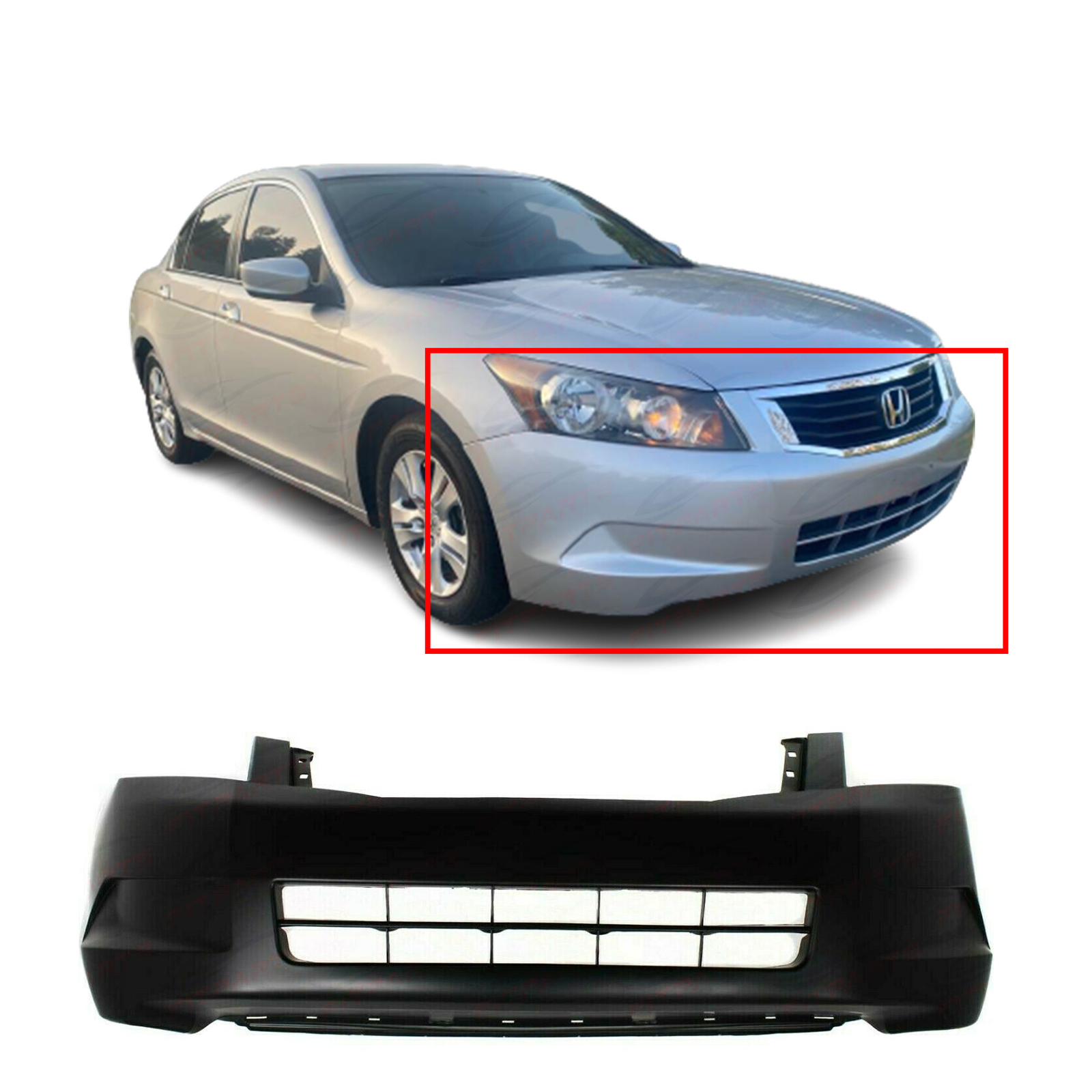 Front Bumper Cover For 2008-2010 Honda Accord. Replacement HO1000254