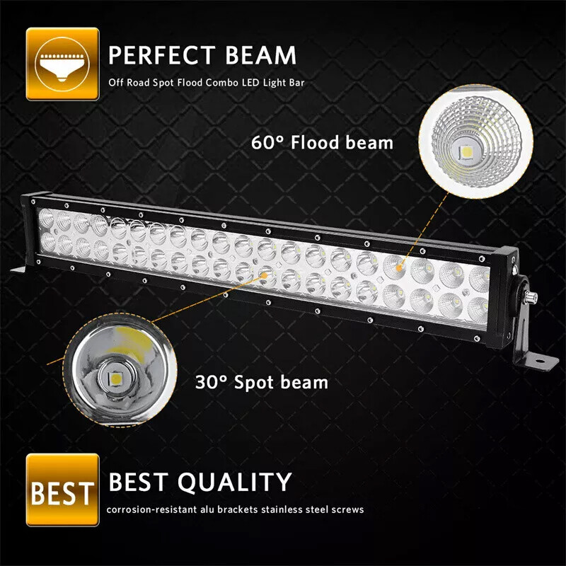 22″inch 1200W LED Light Bar Dual Row Spot Flood Combo Work 4WD Truck SUV ATV 24″