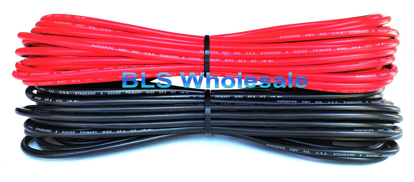 25ft Each Red & Black 8 Gauge Power Wires Car Auto Primary Wire Cable Wiring