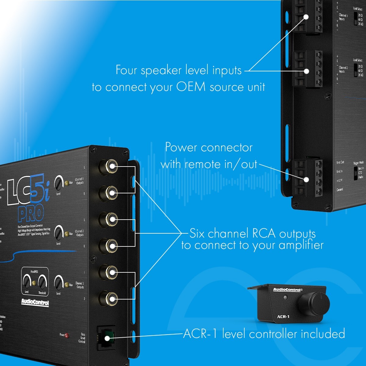 AudioControl LC5i PRO+LPHGM72 Amplifier Integration Solution for Non-Amp GM