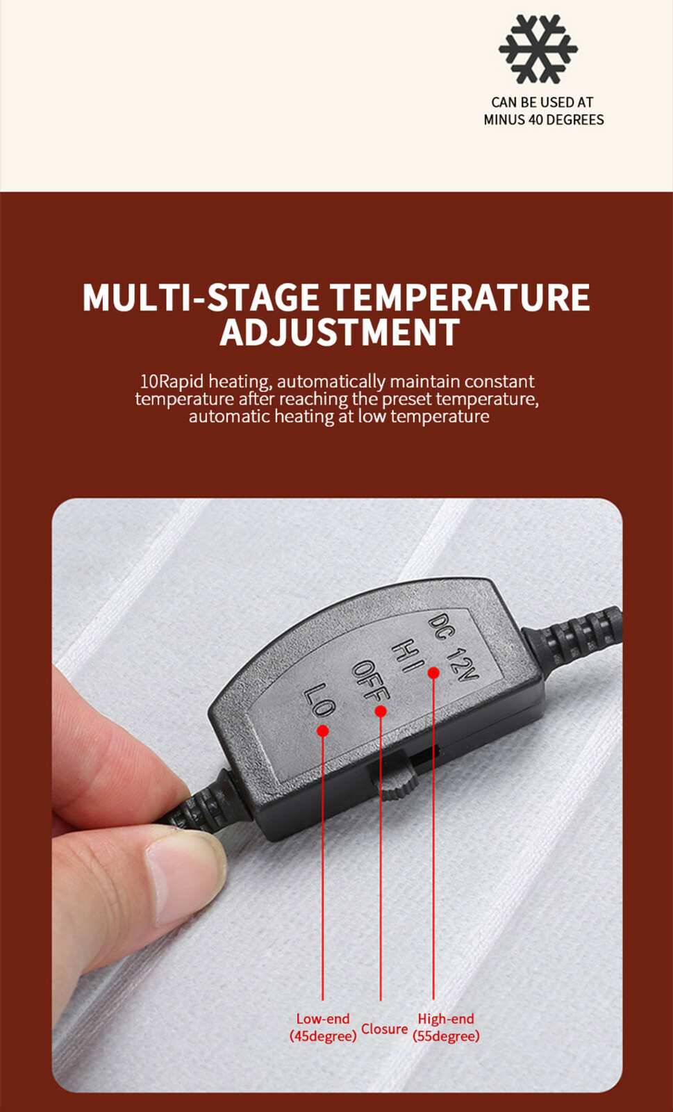 Short Plush Heated Car Seat Cover 12V Heating Warmer Pad Chair Hot Cushion Trim