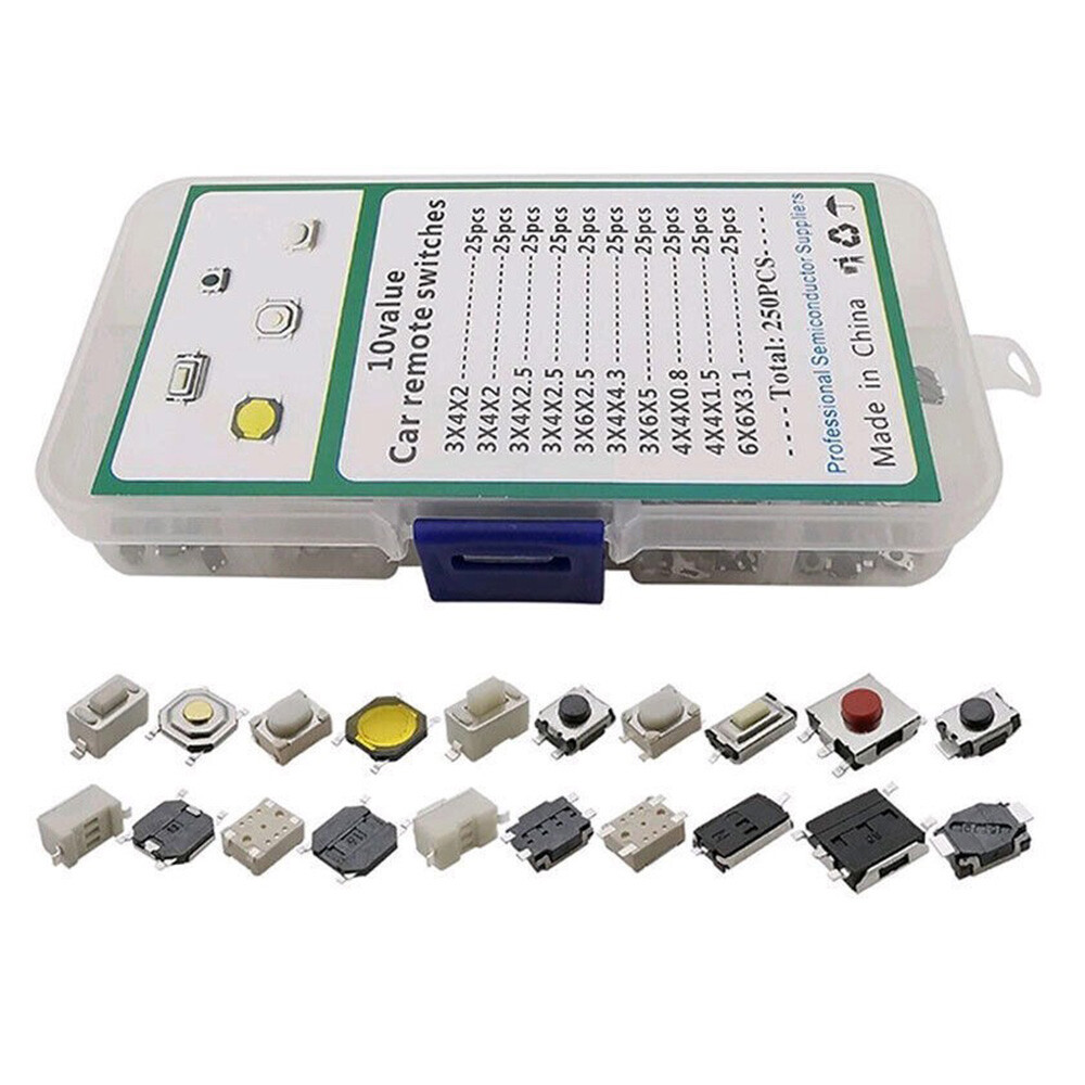 250pcs Car Micro Switches for Mini Remote Key Fob Push Button Repair Kits Tools