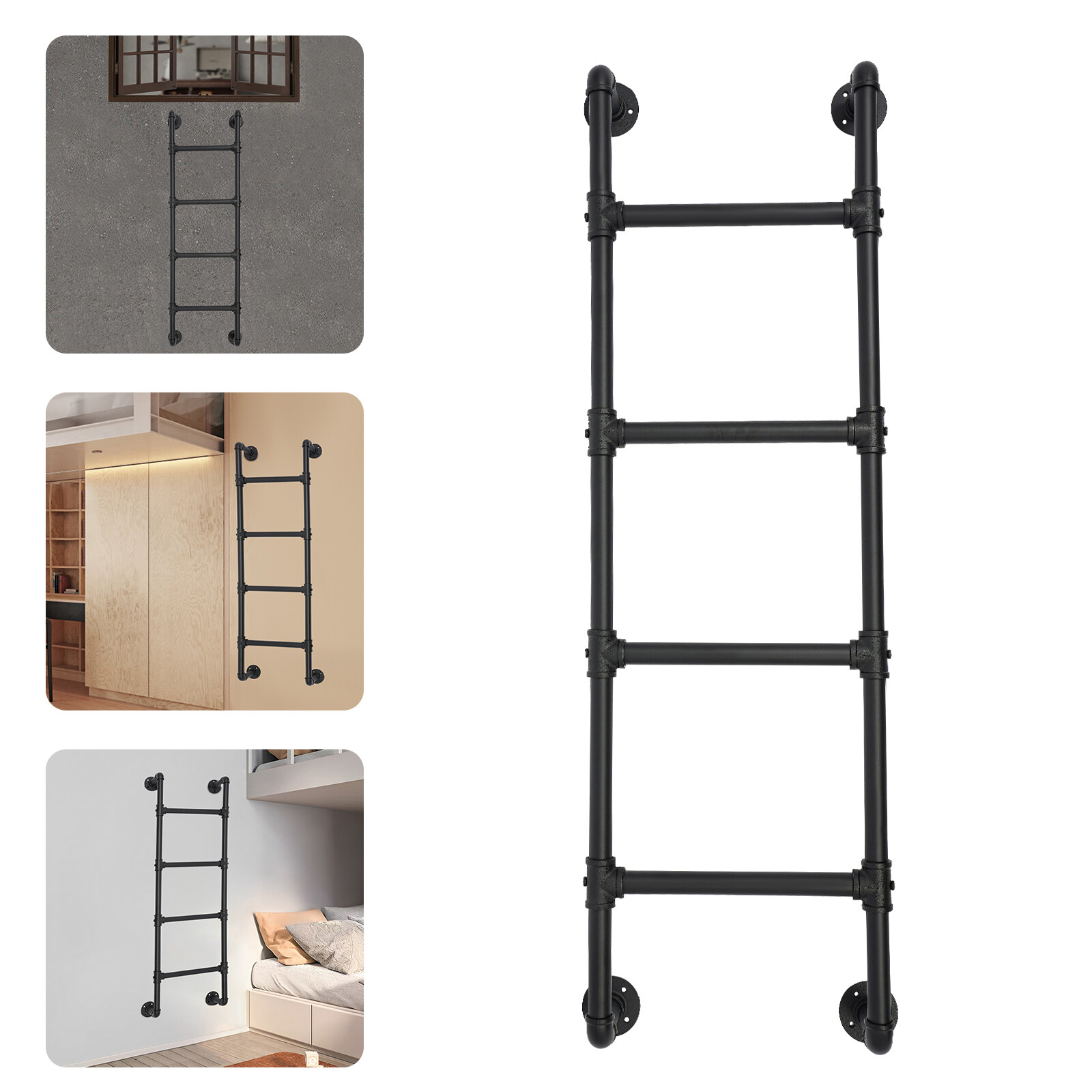 Retro Dormitory Special Climbing Ladder Thickened Metal Fixed Wall Step Ladder