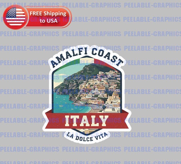 Amalfi Coast Italy Country Souvenir Decal Sticker Travel Luggage B