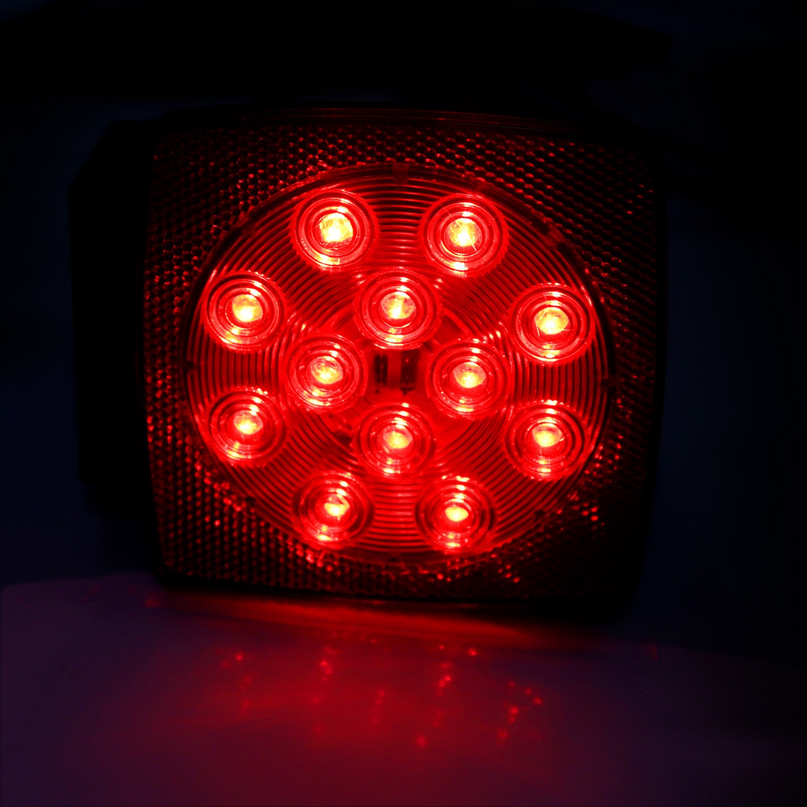 1Pair Square LED Trailer Lights Waterproof Submersible Lamp Kit for Boat Truck