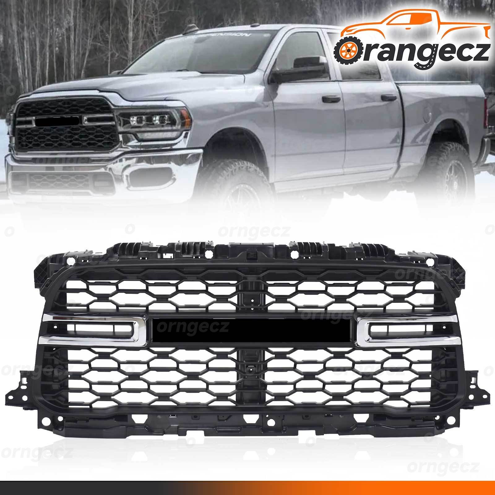 For 2019-2023 2024 Ram 2500 3500 Front Bumper Grille Matte Black W/ Chrome Trim