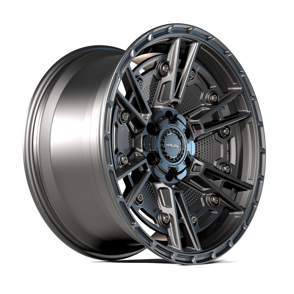 17 inch 17×9 4PLAY 4PS01 Satin Black wheel rim 6×5.5 6×139.7 -6
