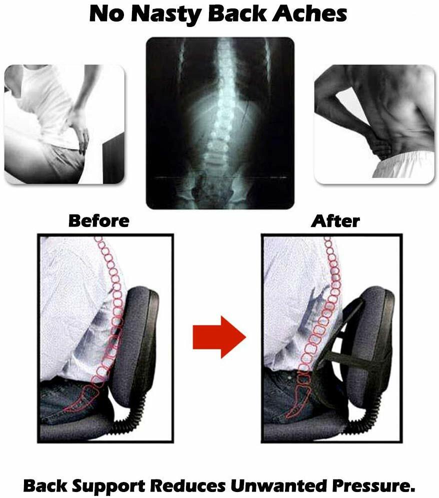 Universal 2x Mesh Back Support Lumbar Brace For Car Office Seat Chair Cushion