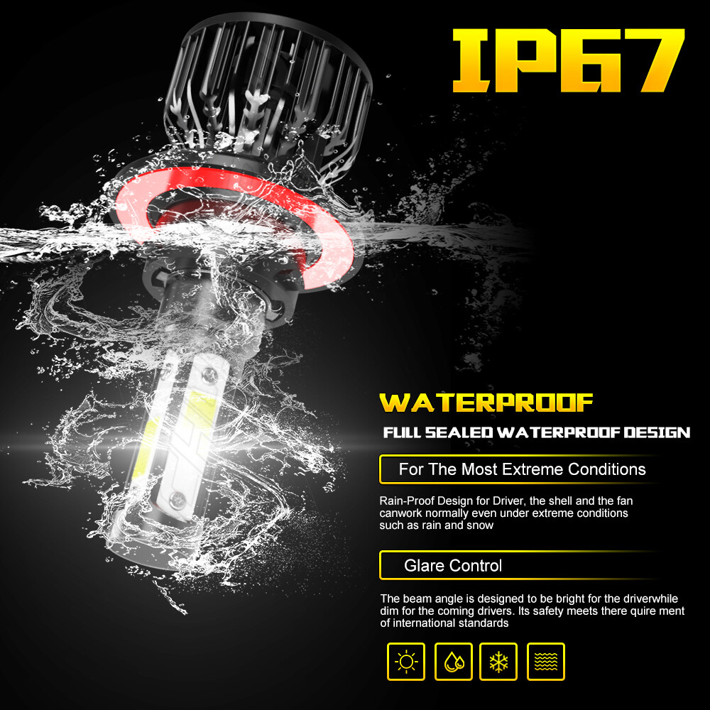 2X H13 9008 Super Bright LED Headlight Bulbs Kit 660000LM 6000K White Hi-Lo Beam