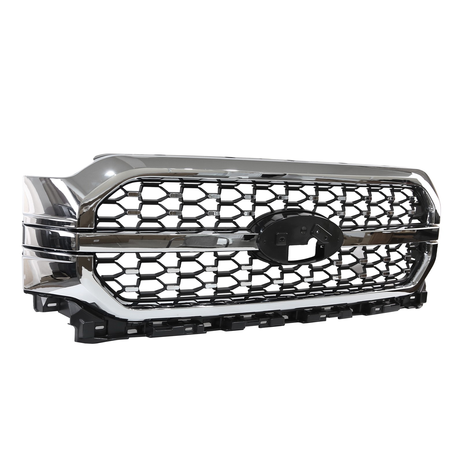 Front Upper Grille Grill Chrome Platinum For Ford F-150 2021 2022 2023 FO1200678