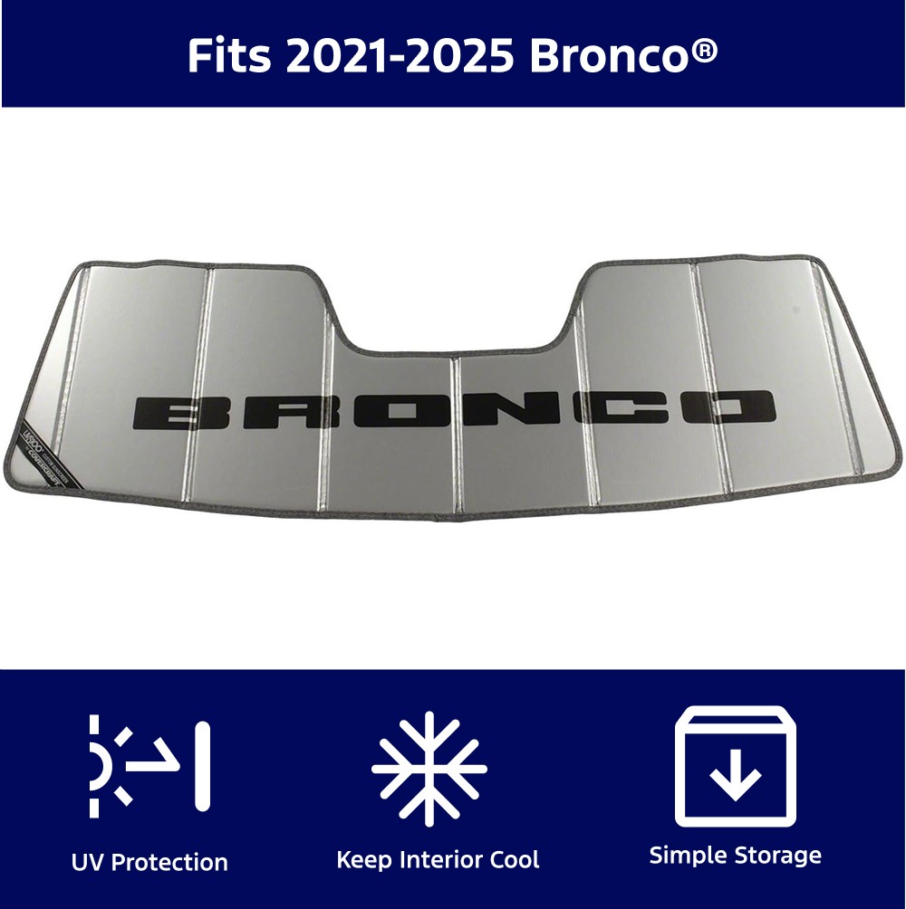 Ford Bronco Sun Shade, Custom Fit for 2021-2024 Bronco, Foldable and UVS100