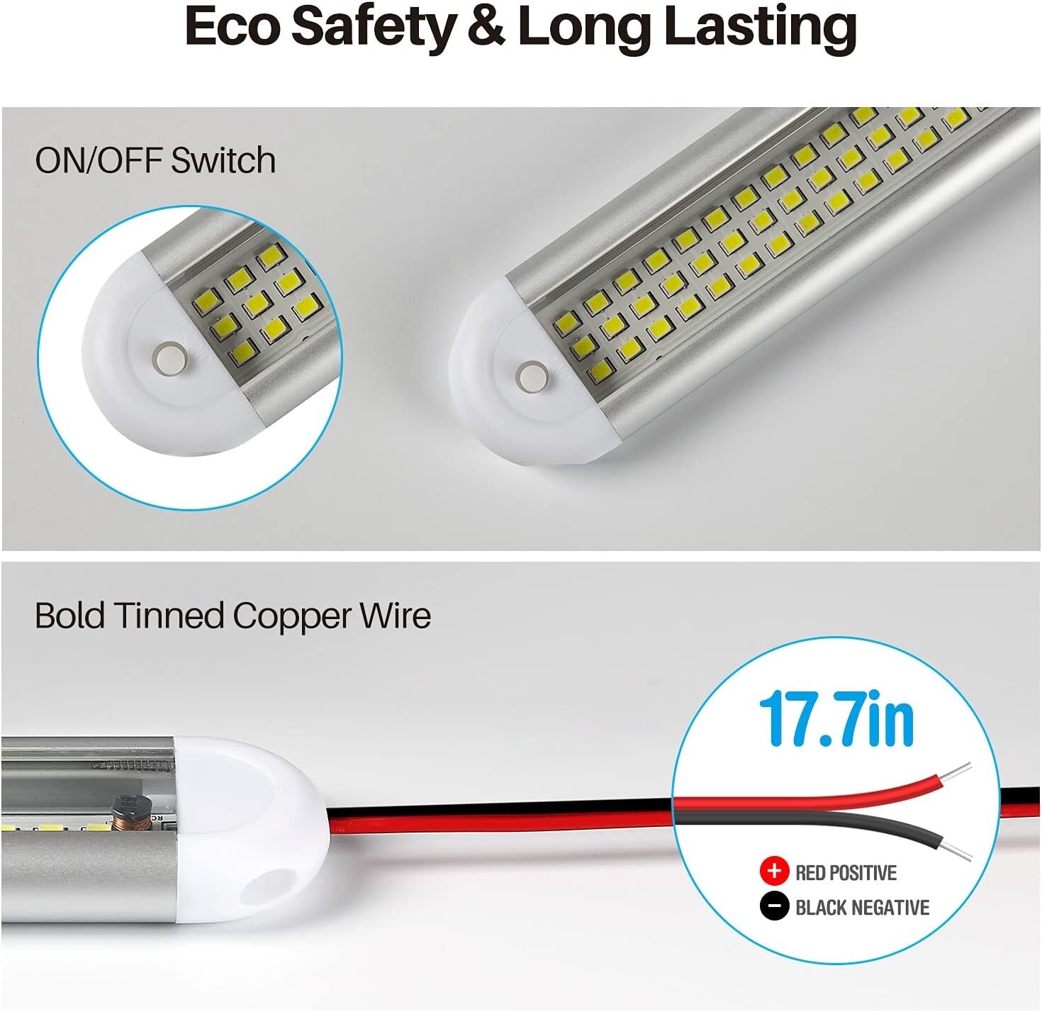Barra de luces LED para interiores de 12 V, 120 LED, 1500 LM, 8 W, CC, 12 V, con
