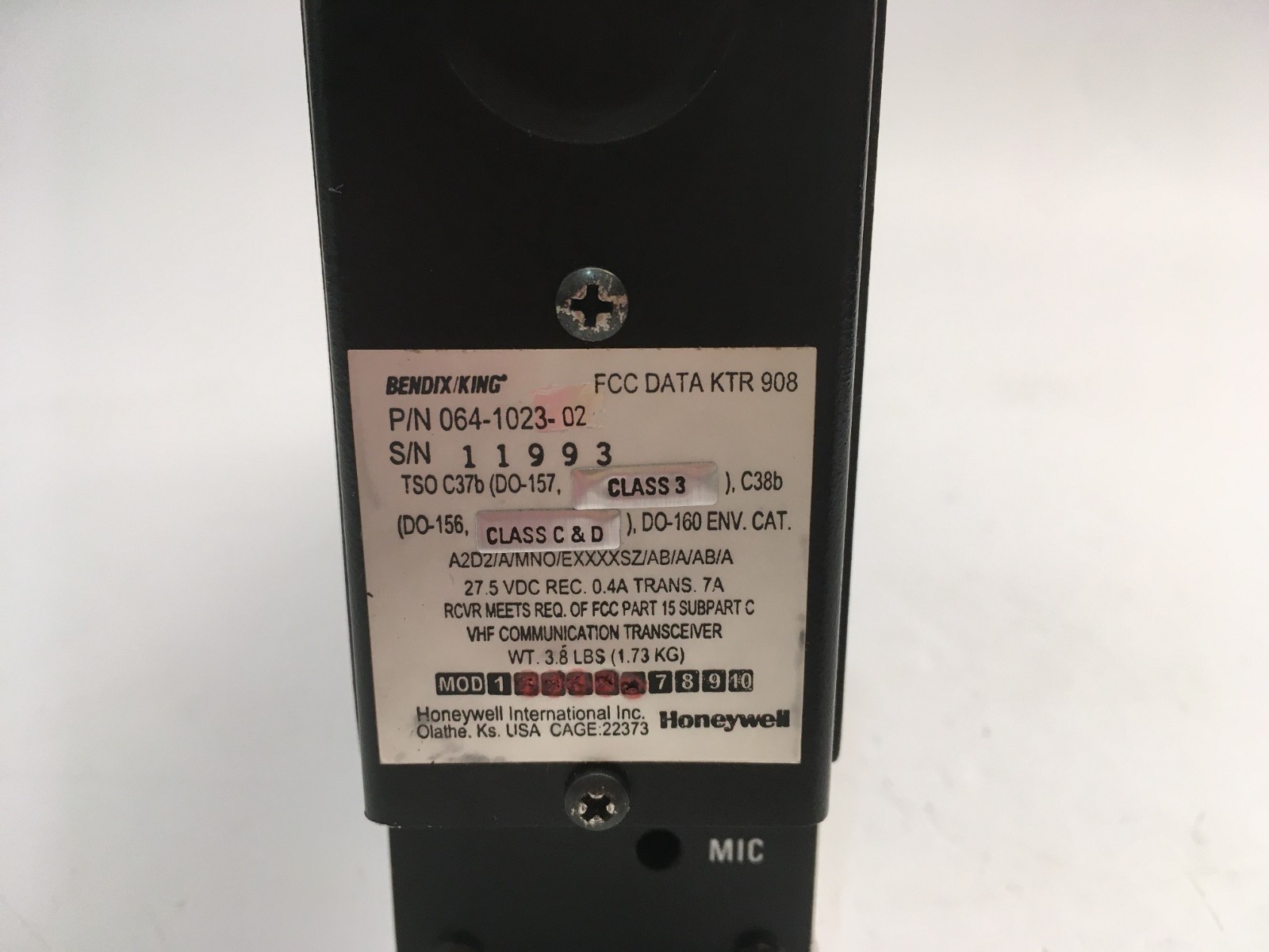 Bendix/King KTR 908 – P/N 064-1023-02 – OH – EASA F1 – 6 Months warranty