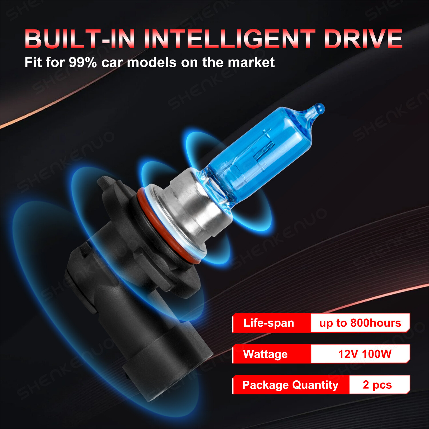 9005 H11 Halogen Headlight KIT Combo Bulbs High&Low Beam Super Bright Warm White