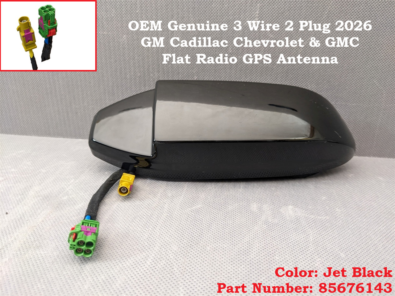 OEM 25-26 Cadillac Chevrolet GMC Flat Roof GPS Satellite 2 Plug Antenna 85676143