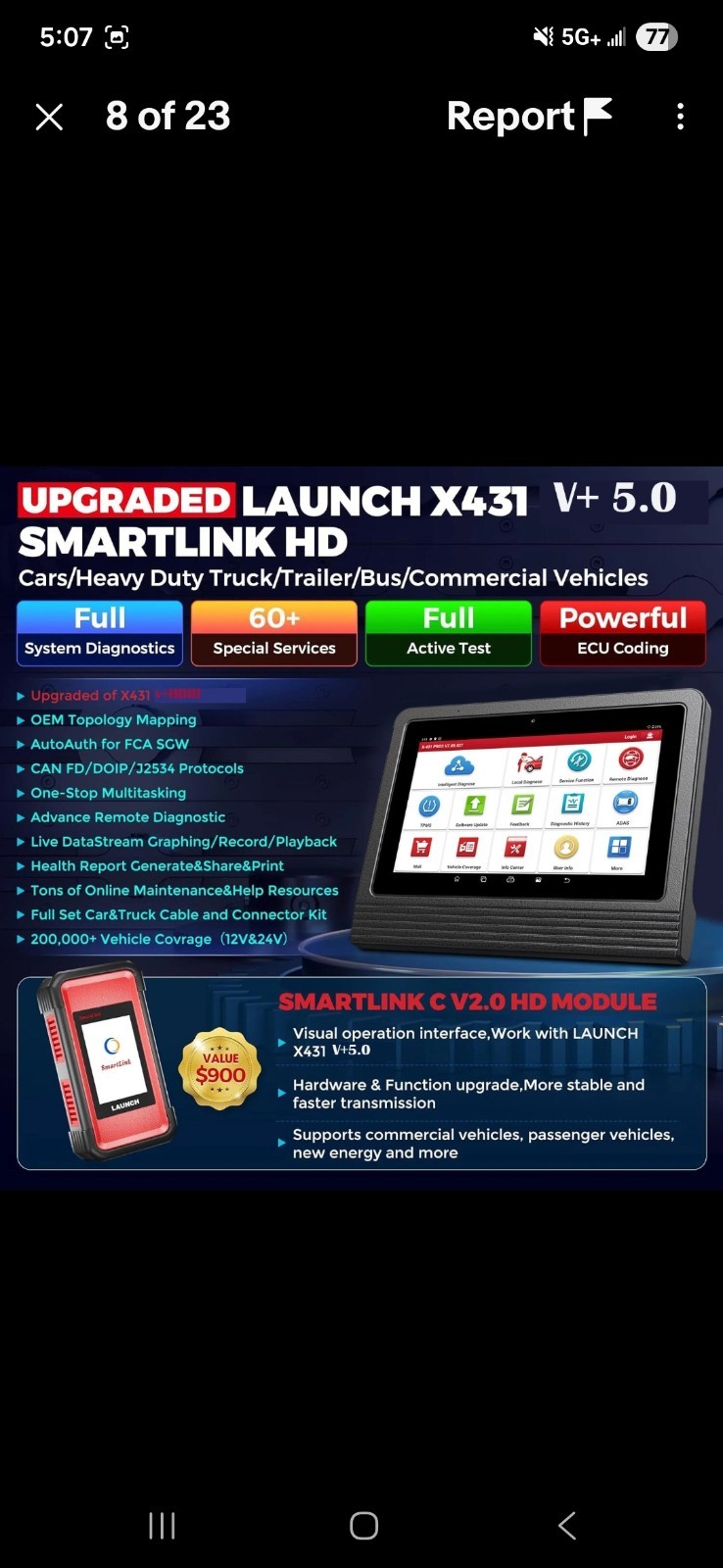 LAUNCH X431 PRO3S+ SmartLink HD V+ HD3 Heavy Duty Truck Car Diagnostic Scan Tool
