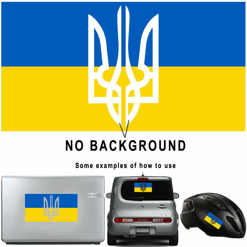 Ukrainian Flag Trident Vinyl Decal Sticker Glory to Ukraine USA Seller