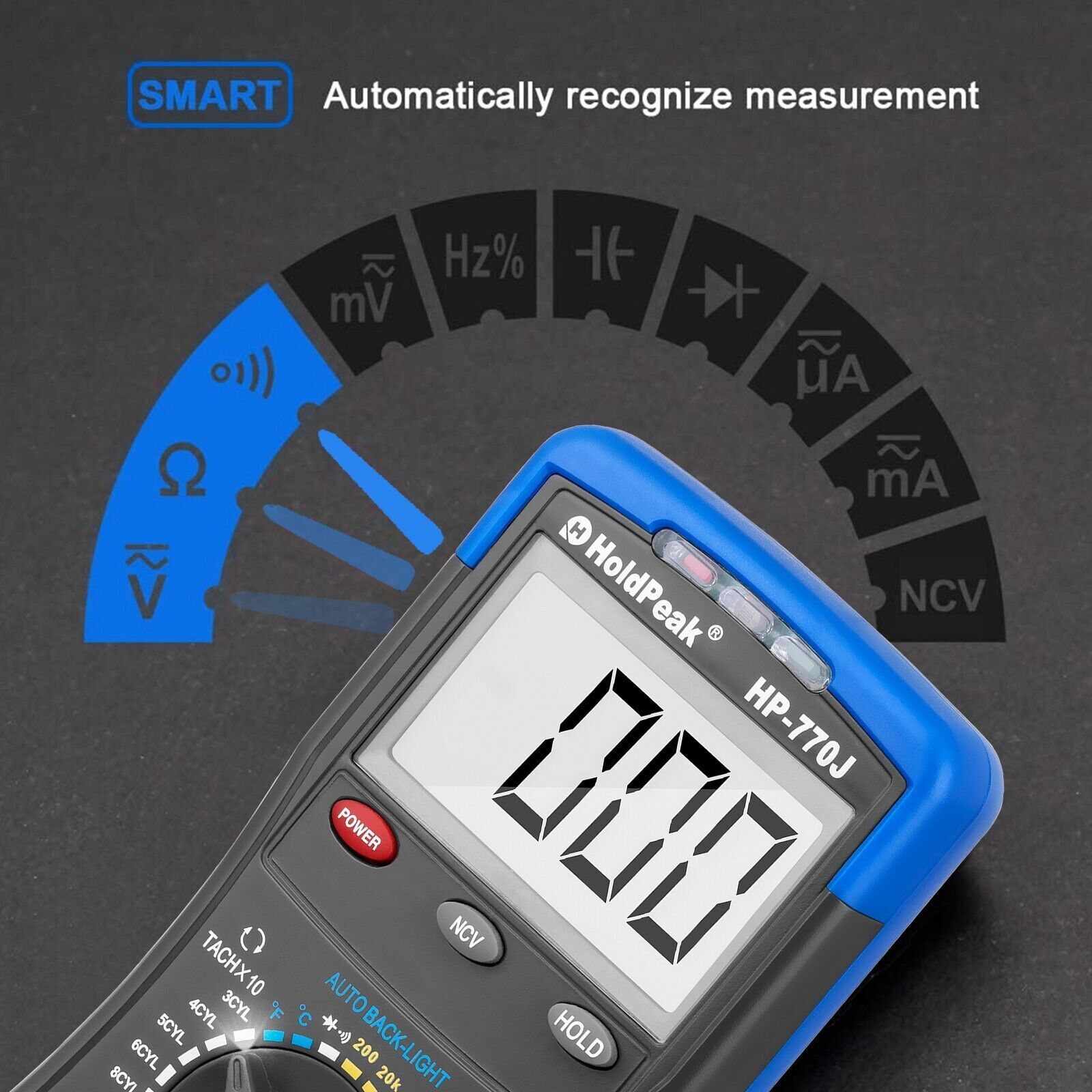Automotive Digital Multimeter Engine Analyzer Dwell Tach RPM AC DC Volt Meter US