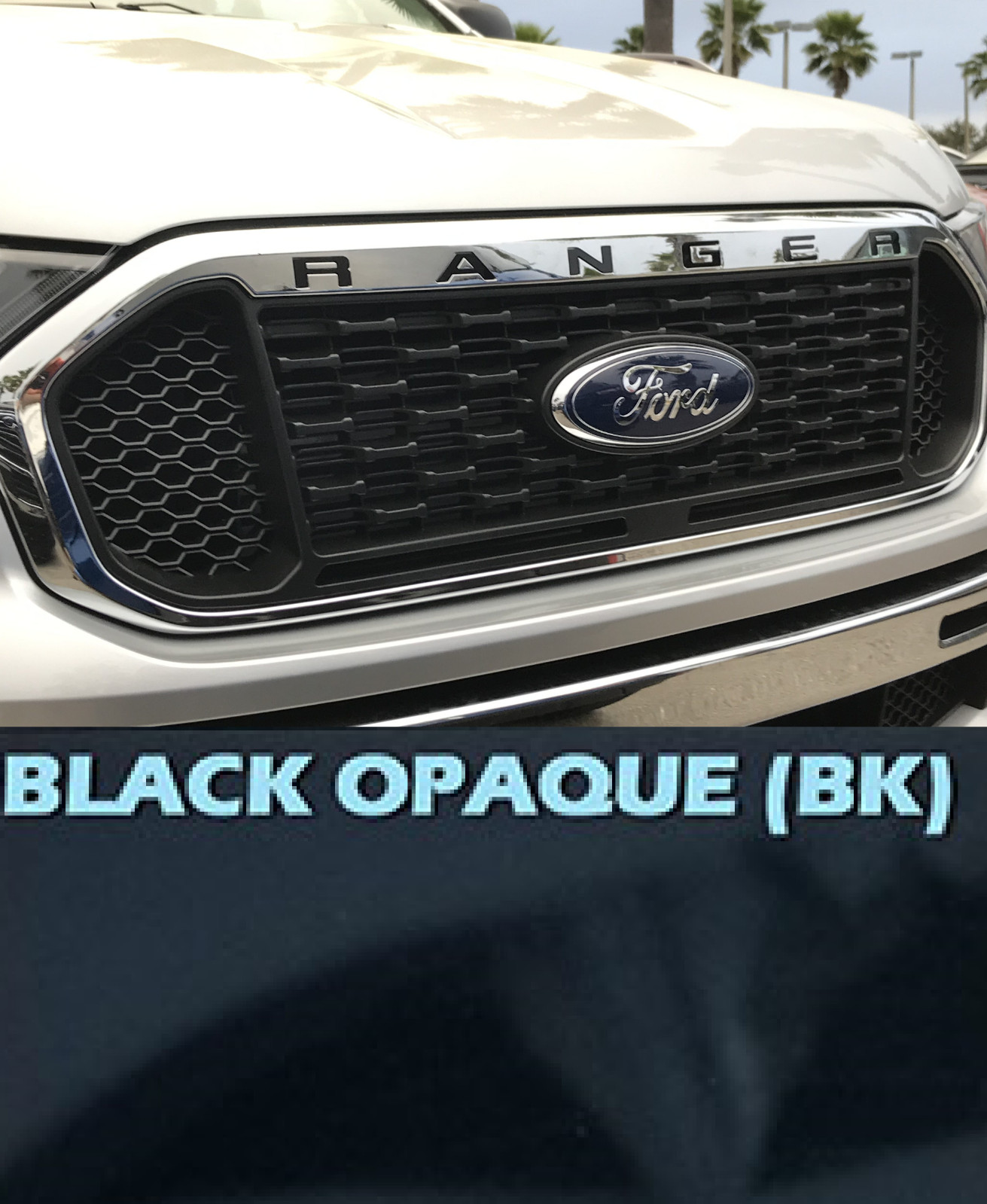 Gloss Black Grille Letters ABS Plastic Inserts Inlay for 2019-2022 Ford Ranger