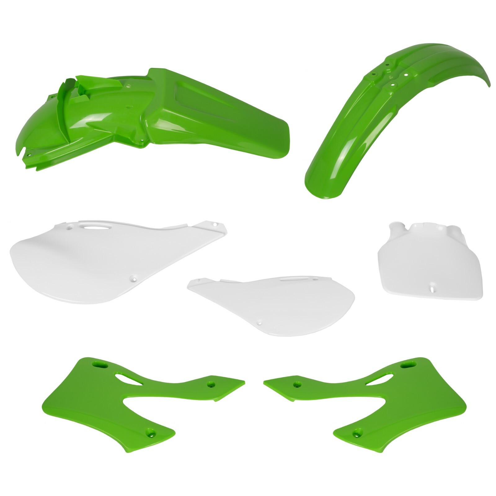 7PCS Green ABS Restyle Plastic Kit For KAWASAKI KX125 KX250 1999 2000 2001 2002