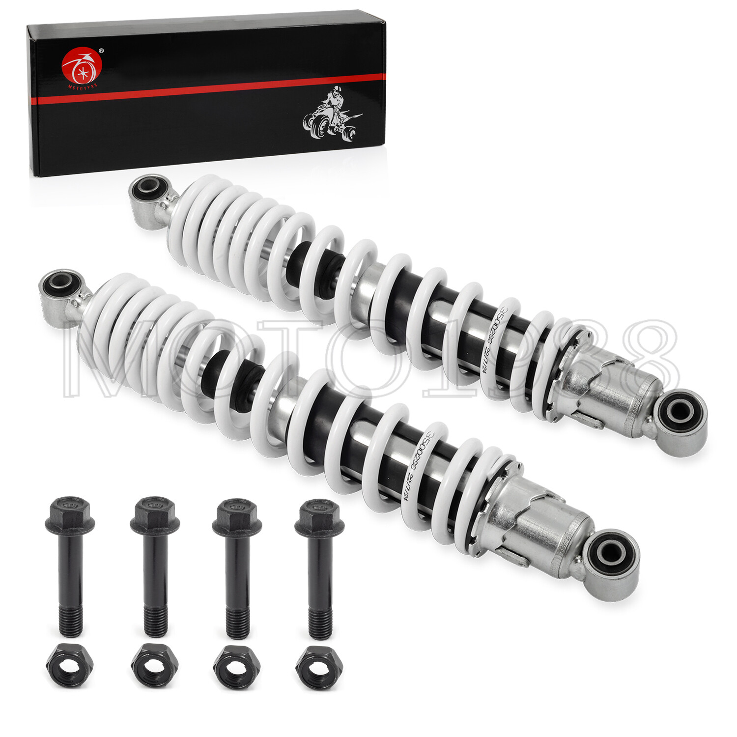 2 x NEW Front Shocks Absorber 1987-2006 For Yamaha Banshee YFZ350 springs WHITE