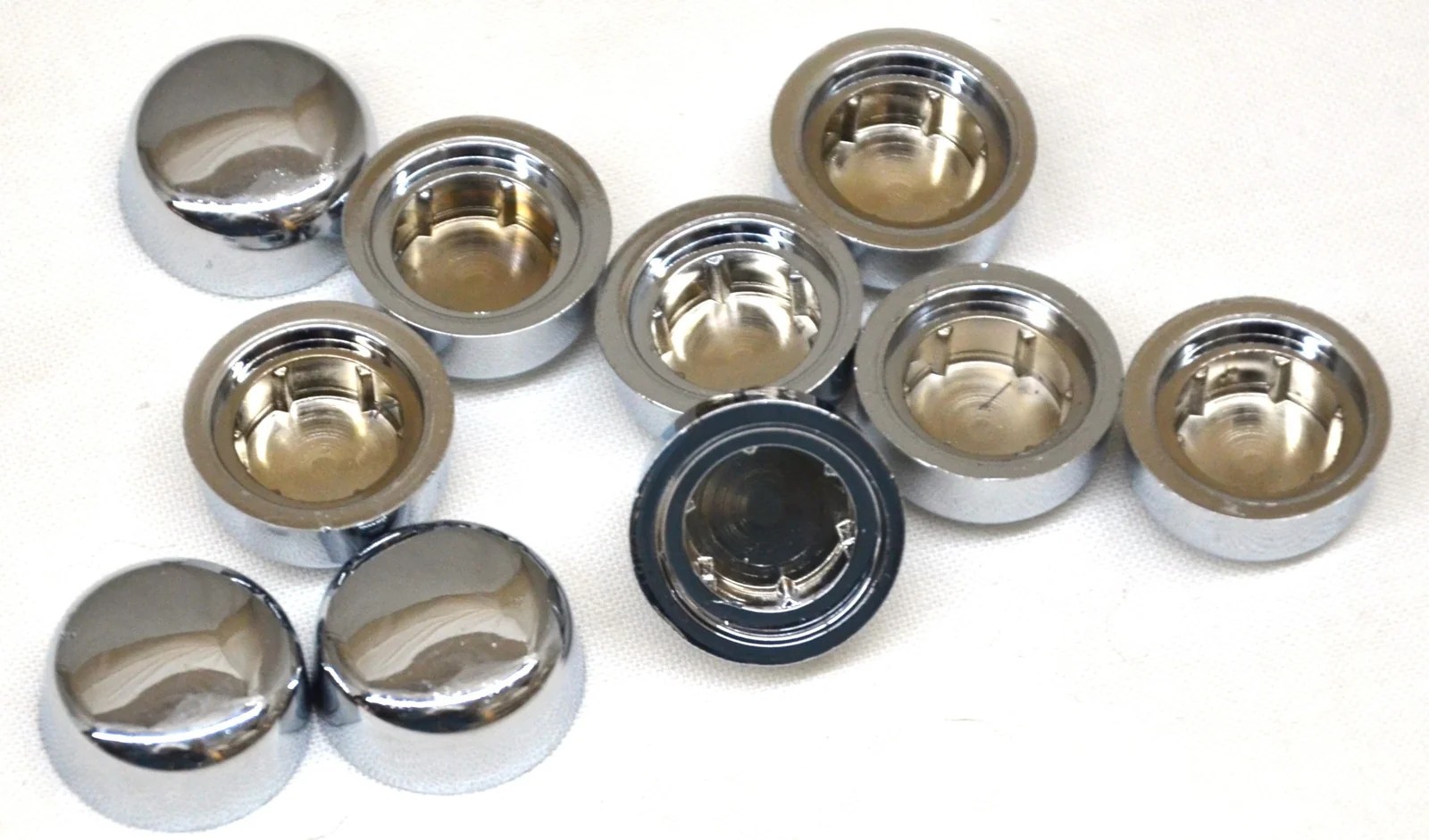 Hex Head Bolt Nut Cover Dome for 3/8″ Wrench or Socket Chrome Plastic Set of 10