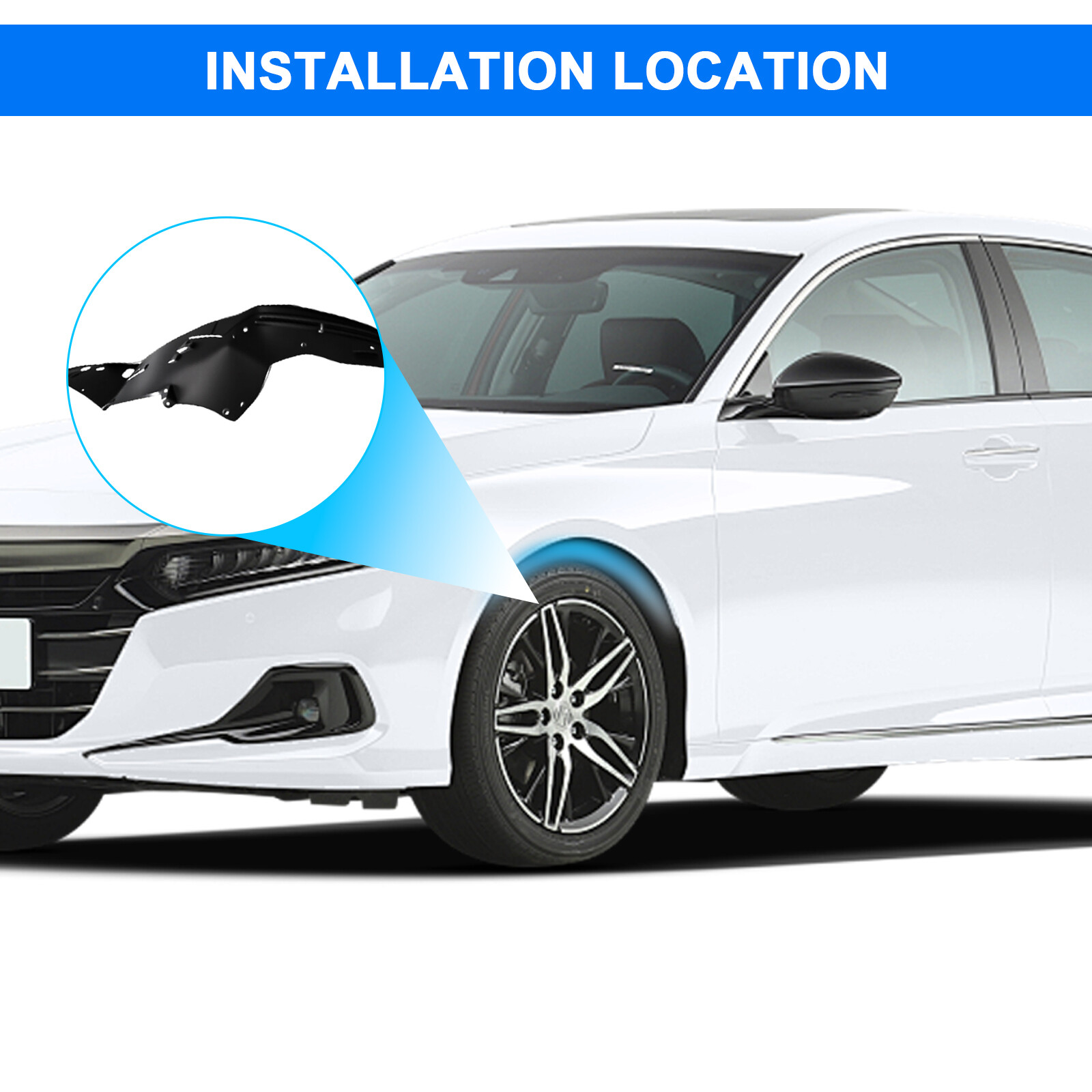 1 Pair Car Fender Liner Sets With Clips For Honda Accord Sedan 2013-2015