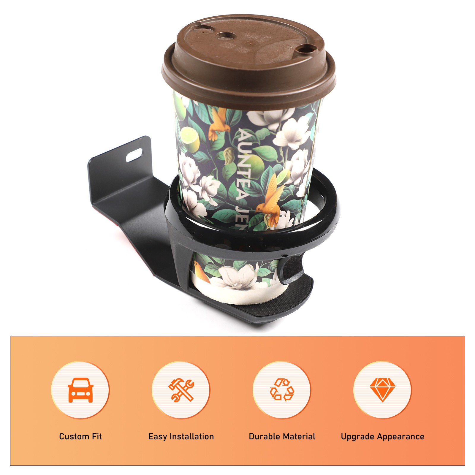 Navigation Screen Right Cup Holder Carbon Steel+ABS Black For Ford Maverick 22+