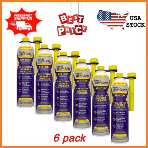 NEW 6 pack Royal Purple Max-Clean Fuel System Cleaner & Stabilizer, 20 fl oz