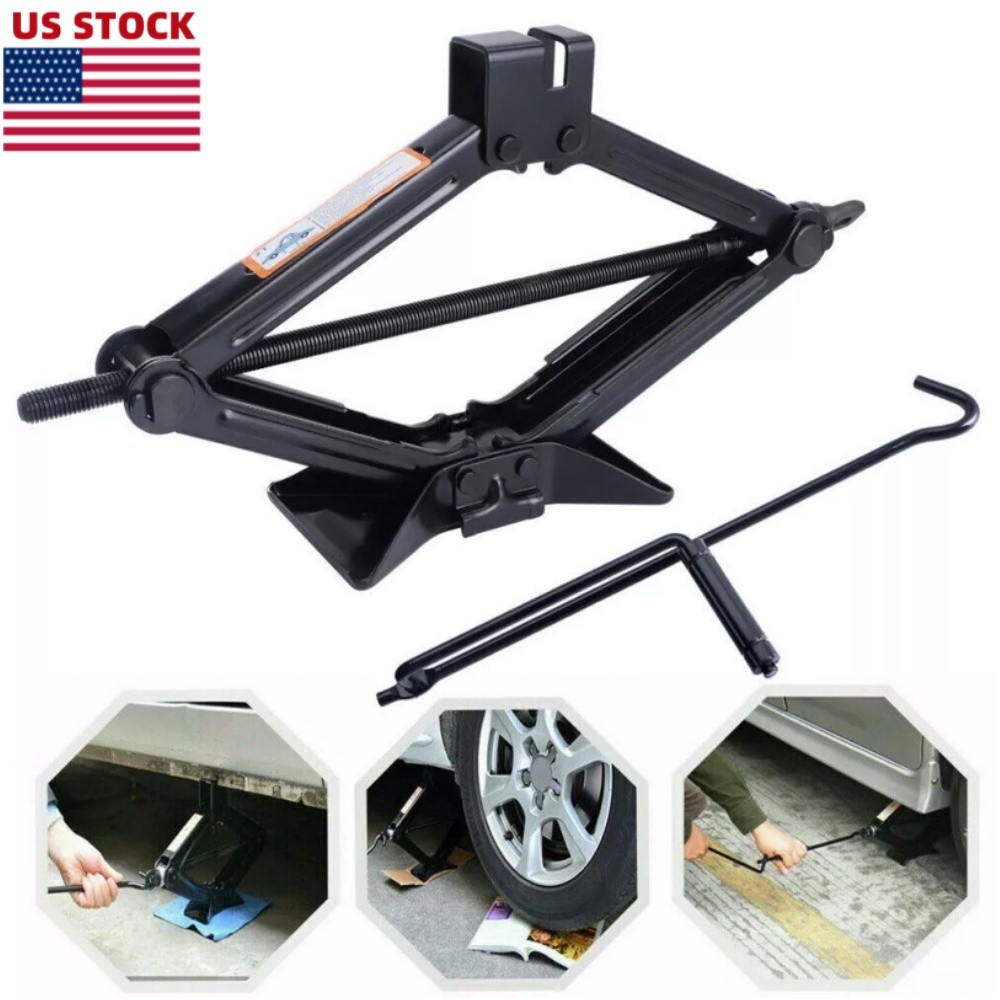 2 Ton Scissor Jack Handle Crank Wheel Lug Wrench Tool for Car Garage Tire Repair