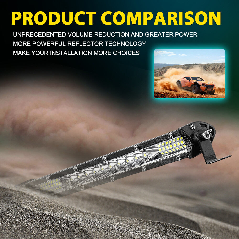 10inch LED Light Bar Slim Spot Flood Combo Work SUV Boat Offroad Driving ATV 4WD