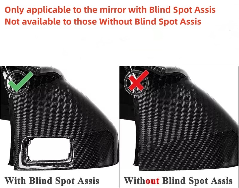 2PCS Black Mirror Cover Caps Fit Audi A4 B9 S4 A5 S5 RS5 2016+ W/ Lane Assist