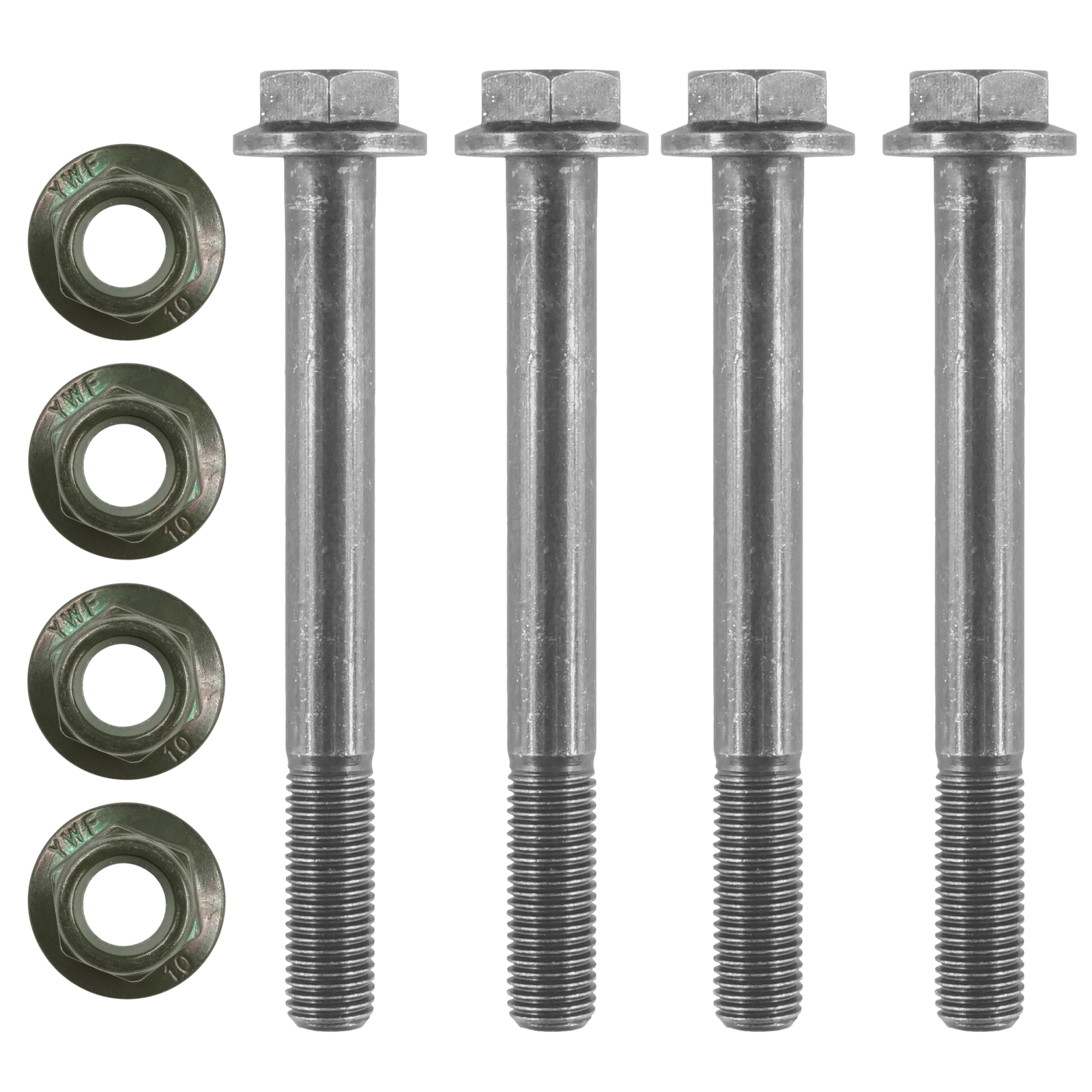 4x M10 X 1.25 Hex Flanged Screw Bolt w/ Nut for Polaris 7518560 7519043 7547333