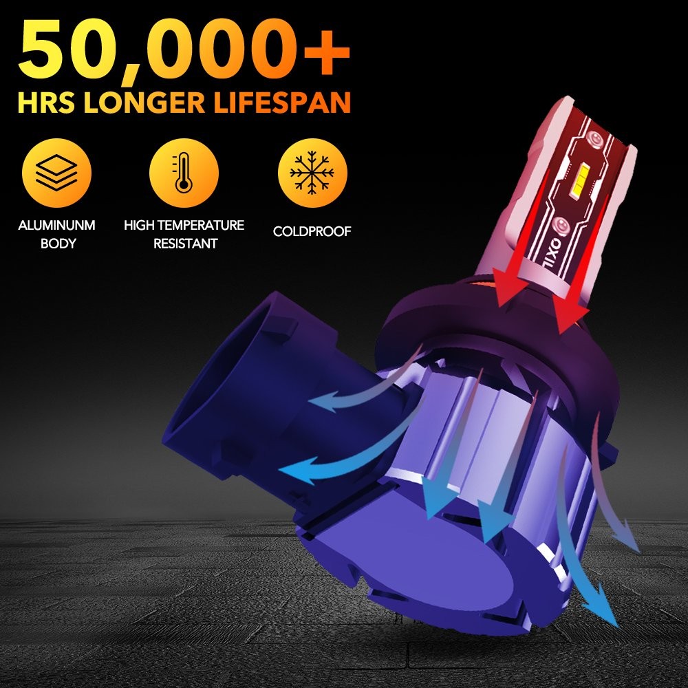 OXILAM 9006 LED Headlight Bulbs Conversion Kit Low Beam 6500K Wireless White 2x