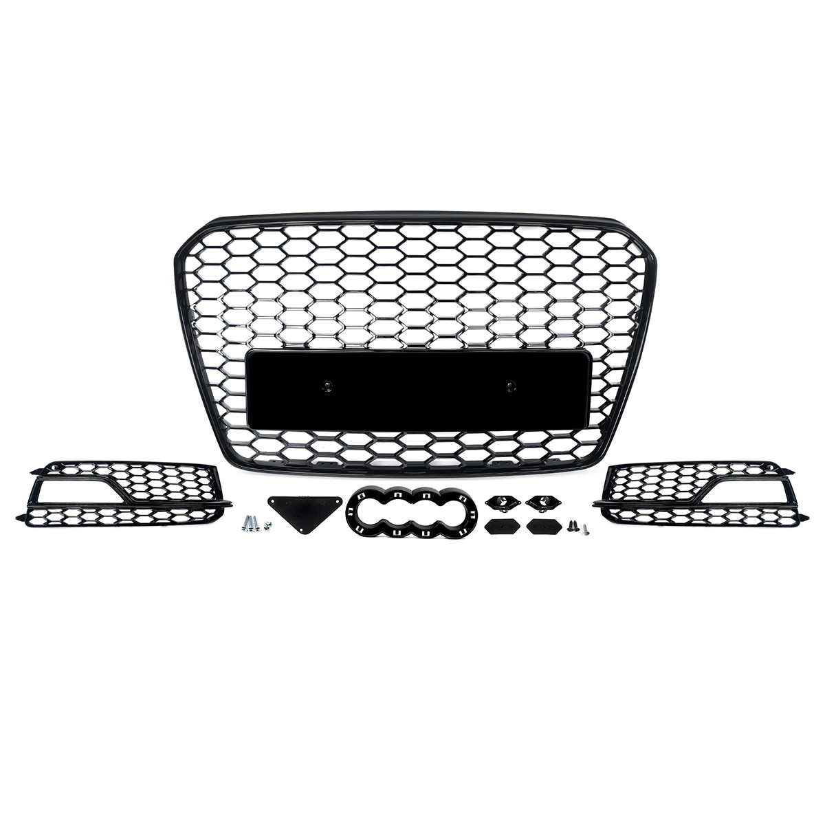 For Audi A5 S5 B8.5 S-line RS5 Style 13-16 Front Upper Grille w/ Fog Light Cover