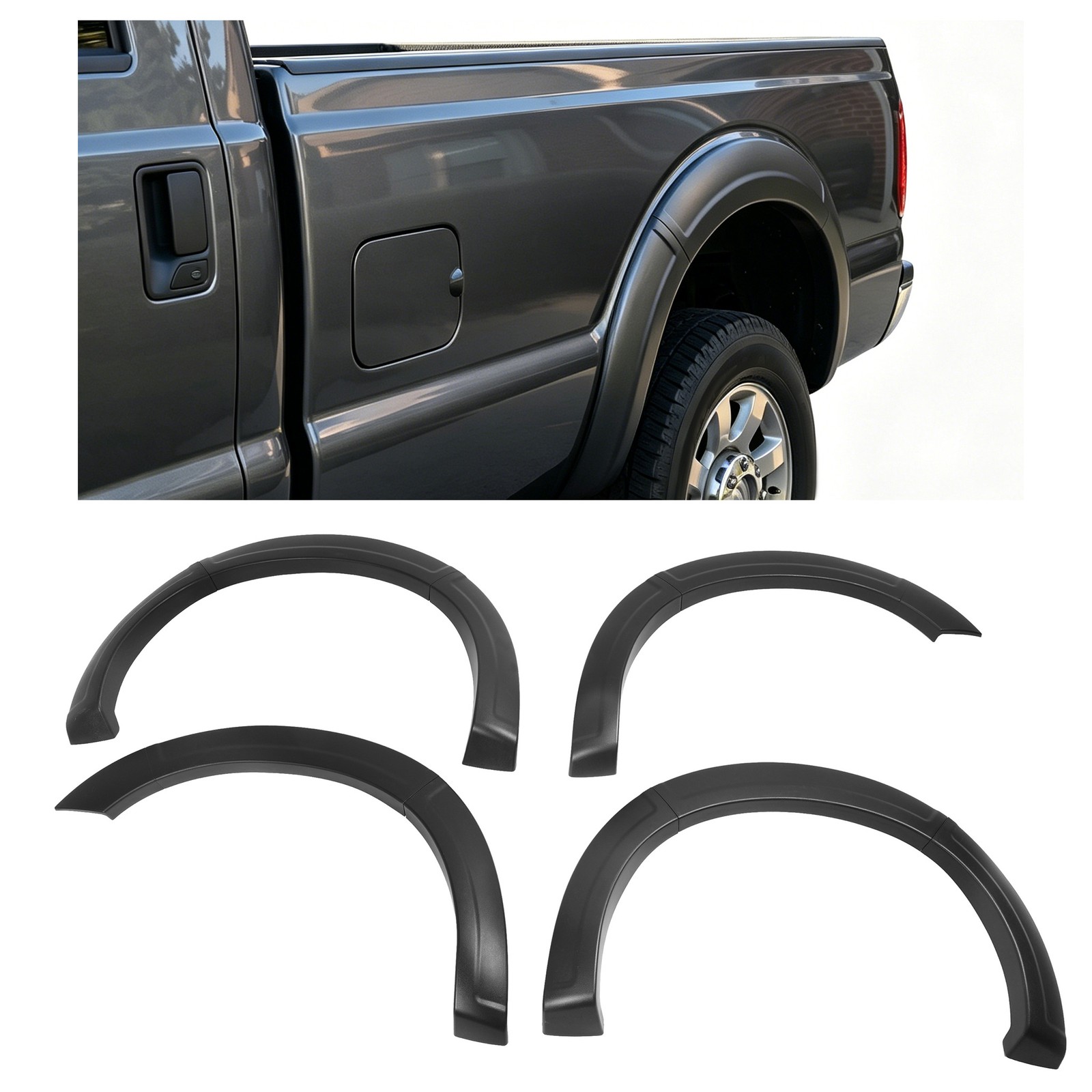Front Rear Fender Flare Set Textured For 2011-2016 Ford F-250 F-350 Super Duty