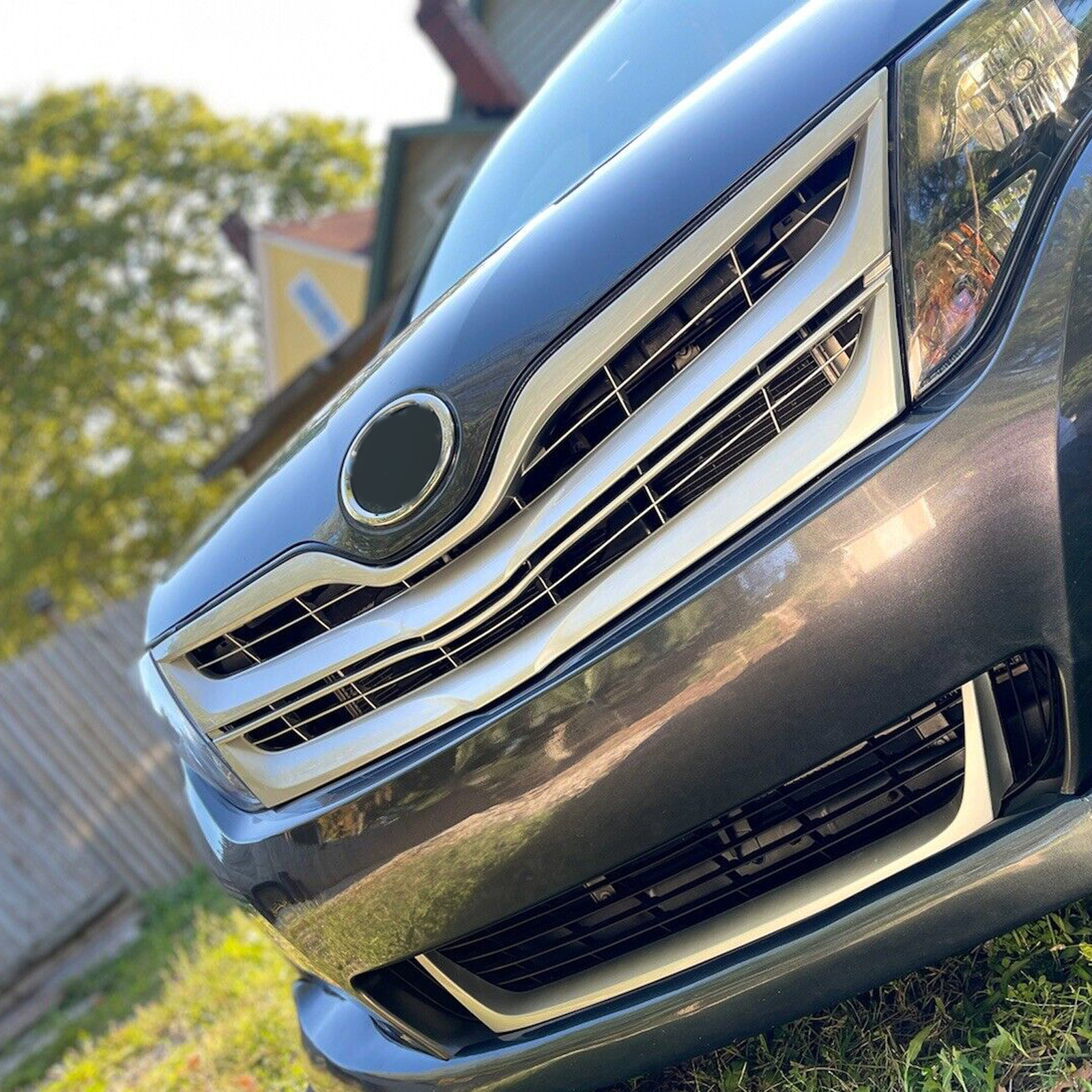 ABS Silver Front Upper Grille Grill Fits Toyota Venza 2013 2014 2015 2016