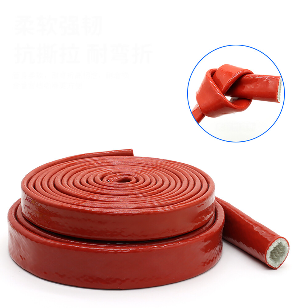 Silicone Insulation Fire Sleeving Protective Heat Shield Sleeve 5/8″1/2″ 3/4″ 1″