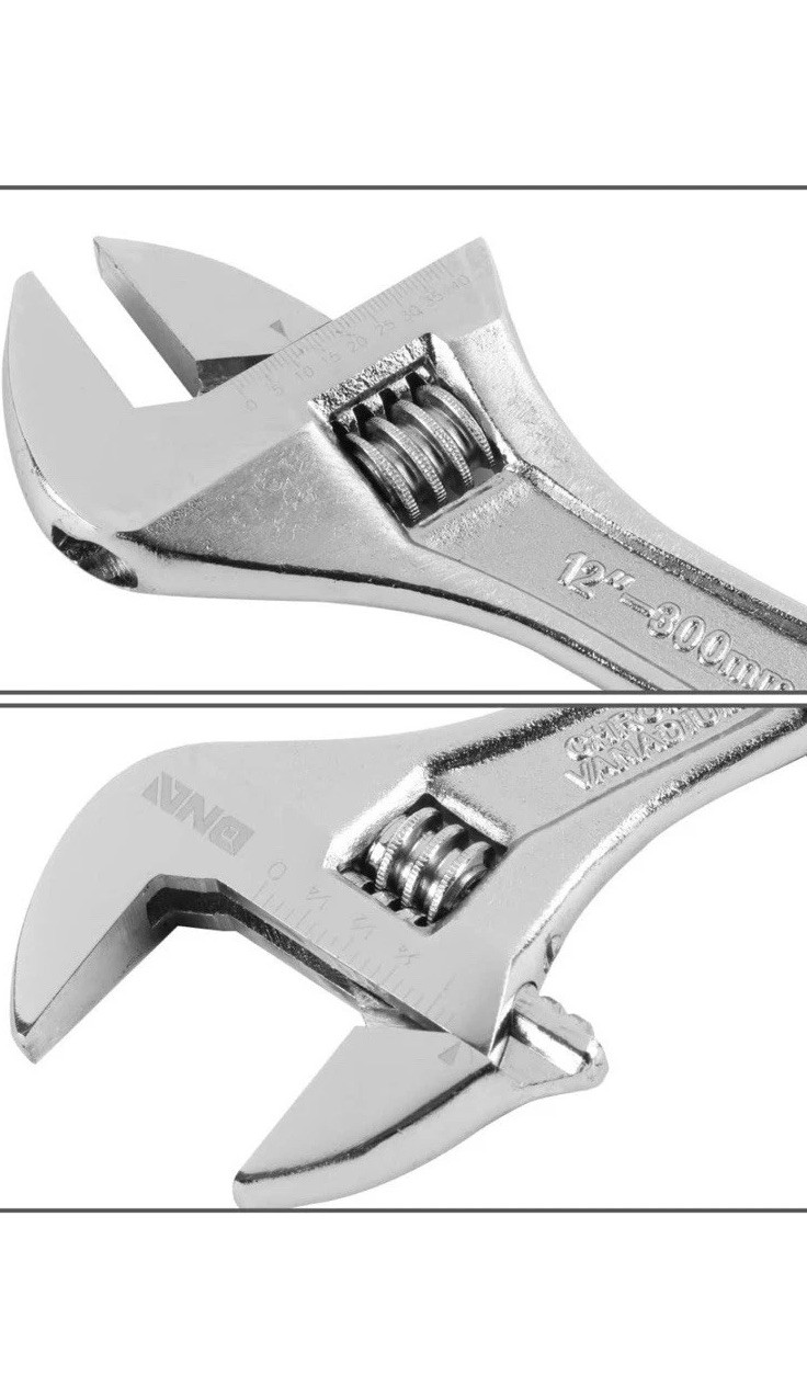 Adjustable Wrench Spanner – [1 Pair] 8 & 12 Inch, Vanadium Steel Automotive Tool