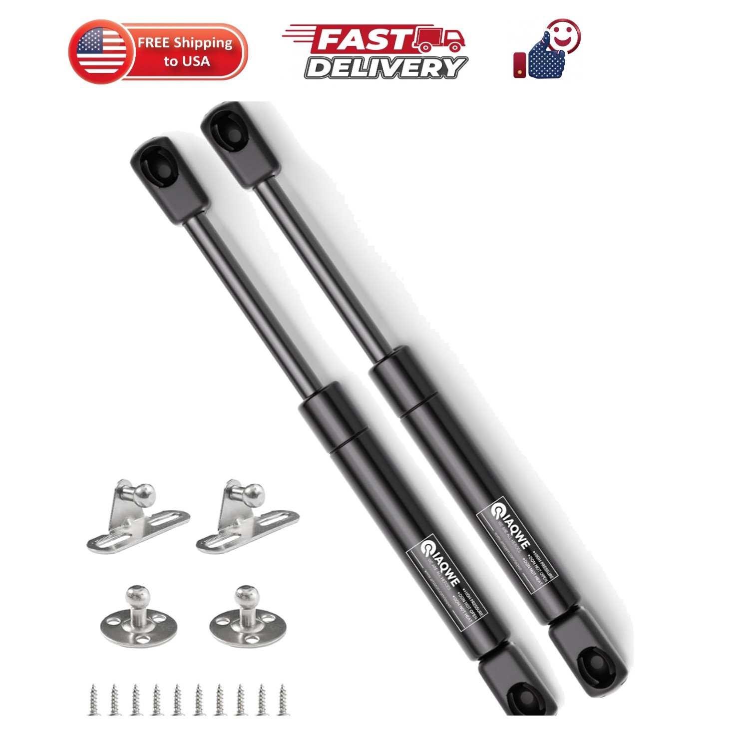 7 Inch 18Lbs/80N Gas Struts for Lids with Mounting Hardware, 2 Shocks | Fit f…