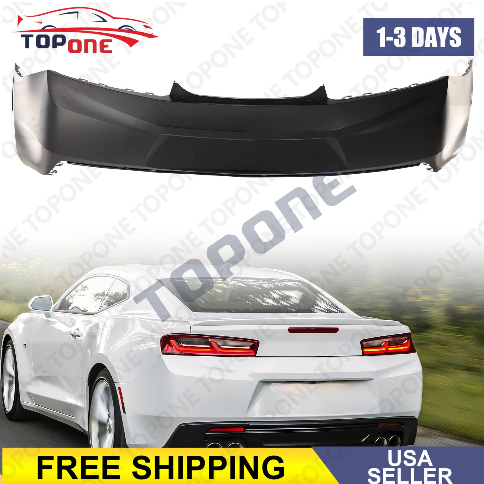 GM1100970 23404807 Primed Rear Bumper Cover For 2016-2018 Chevrolet Camaro